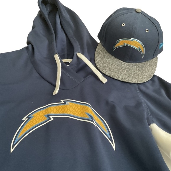 Team Apparel Los Angeles San Diego Charger Blue Hoodie Pullover Cap Hat Sz XXL - Picture 2 of 12